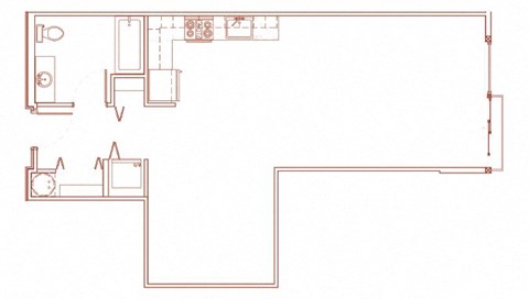 0x1d apartment - 745 square feet - Youngstown Flats